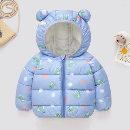 Down Coat Winter Boys Girls Jacket Sweet Cartoon Print Kids Clothes Hooded Warm Thicken 2-7 Year Old Baby Fashion Children's Clothing