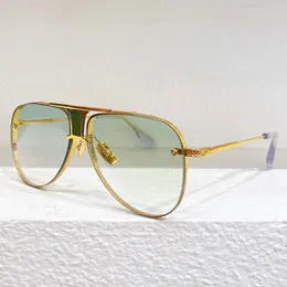 DECADE-TWO Herren-Sonnenbrille für die Saison 2024, klassische Piloten-Sonnenbrille mit goldenem Rahmen und grünen Gläsern, Outdoor-Reise-Sonnenbrille DRX-2082 von Herren- und Damen-Designern