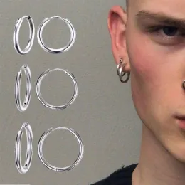 Hippier män örhänge huggie örat brosk 14k vit guld läppring septum för män rook piercing örhängen smycken