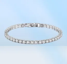 Link bransoletki Prawdziwa bransoletka tenisowa Moissanite dla kobiet S925 Srebrne Srebrne Diamenty 4 mm Banless Bransfin