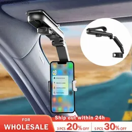 Nuovo supporto per telefono con visiera parasole per auto, supporto per telefono cellulare con visiera parasole rotante multifunzionale a 360° con IPhone/Samsung/Android