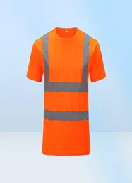 Men039s TShirts Reflective Safety Short Sleeve TShirt High Visibility Road Work Tee Top Hi Vis Workwear3490189