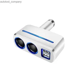 새로운 유니버설 2 방법 자동차 자동 담배 라이터 소켓 스플리터 파워 어댑터 2.1A / 1.0A 80W 듀얼 USB 자동차 충전기 LED 조명