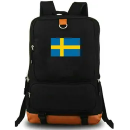 스웨덴 배낭 SWE 컨트리 깃발 깃발 Daypack Sverige School Bag National Banner Print Rucksack 레저 Scopbag 노트북의 날 팩