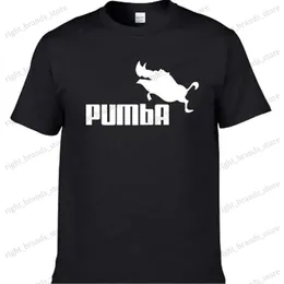 Homens camisetas YZLDS PUMBA Impresso T-shirt Verão Hip-Hop Sports Bottom de manga curta Flying Boar Wild Boar Spoof Criatividade Oversized T240117