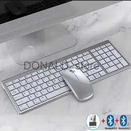 Tastaturen Schlankes wiederaufladbares spanisches/hebräisches Bluetooth-Tastatur- und Maus-Set für Laptop 2,4 G USB Wireless-Tastatur- und Maus-Kombination Koreanisch J240117