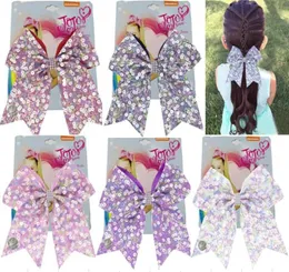 7quot JOJO SWIA Kids Hair Accessories Sequin Cheer Bows Hair Ties Children Rhinestone Girls Ponytail Holder Elastic Hai4589326