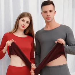 Men's Thermal Underwear Thick Velvet Men Women Plus Size Winter Long Johhs Set For Couples Warm Clothes