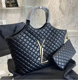 6AMaxi oversized shopping Tote bag designer handbags 2 size attaches mini Wallet quilted lambskin womens travel satchel Shoulder purse shopper bags Black