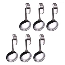 Widelce 6pcs Canape łyżki stali nierdzewnej przystawki do degustacji zakrzywionego uchwytu łyżka do zupy z makaronem ramen