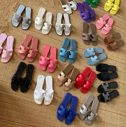 Strand tofflor glider designer sandal klassisk platt sandal sommar dam läder flip flops kvinnor