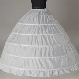 Vestido de baile grandes anáguas nova chegada branco 6-hoops noiva underskirt vestido formal crinoline plus size acessórios de casamento para wom257h