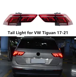 VW Tiguan Taillight 2017-2021에 대한 LED 회전 신호 램프 리어 러닝 브레이크 안개 꼬리 라이트 자동차 액세서리