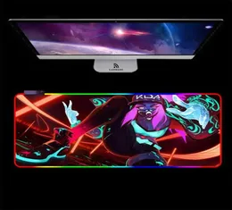 Tappetini per mouse Poggiapolsi AKALI Mousepad RGB Gaming Pad Gamer Computer Retroilluminato Mause Grande XXL Tastiera da tavolo Mouse LED Mat6810368