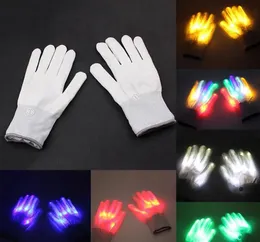 Weihnachtsgeschenk LED bunter Regenbogen leuchtende Handschuhe Neuheit Handknochen Bühne Magie Fingershow fluoreszierender Tanz blinkend SN1864
