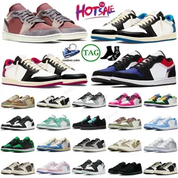 Sapatos de basquete baixos Jumpman 1 Homens Mulheres 1s Travis OG UNC Ano do Dragão Black Phantom Canyon Rust Golf Fierce Pink Olive J1s Sneakers Designer Sports