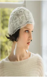 Inverno lavorato a maglia lana calda ragazze cappelli cofano Gorros velo cappello donna cappelli da sposa beanie regali di Natale alta qualità9249049