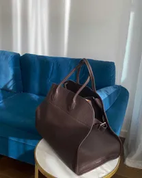 The Row Margaux Evening Best quality 15 Classic Style Cowhide Bags Handbag Simple Single Shopping Shoulder Bag Lcu Large Capacity Tote Commuting 23031