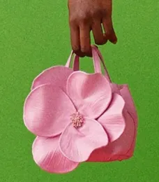 Bolsa feminina de primavera com pétalas de flores, bolsa criativa de flores, bolsa crossbody de um ombro