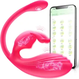 Tragbarer Kaninchen-Ei-Vibrator für Frauen, kabellos, APP, G-Punkt-Klitoris-Stimulator, biegsamer Dildo, Höschen, Massagegerät, Sexspielzeug für Paare 240117