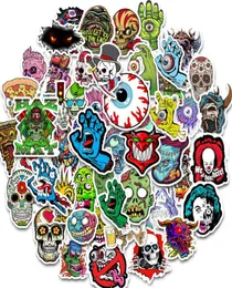 50pcs Wodoodporny laptopa czaszka okropne naklejki Graffiti Patels Dokalowanie do motocyklowej rowerowej deskorolki i app1345709