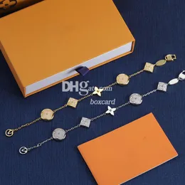 Vintage-Blumen-Kristall-Armbänder, Schmuck, Goldketten-Armbänder mit Box-Paket, Jahrestag, Valentinstag, Geburtstagsgeschenk
