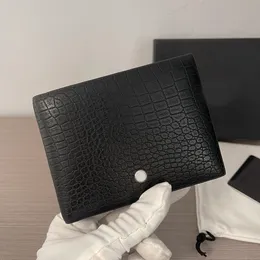 Orijinal deri kredi kartı tutucu cüzdan tasarımcısı çanta lüks iş erkek kimlik cüzdanları Timsah desen yüksek kaliteli cep cüzdanları toz torba kutusu ile birlikte