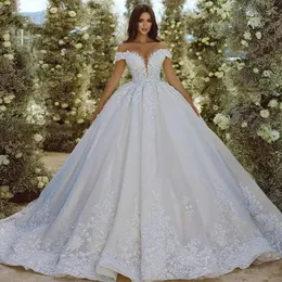 2024 A-Line Princess Wedding Dress Sweetheart Off Shourdeld Lace Aptiques Bridal Gowns Vestidos de Novia Robe de Mariee