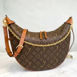 Дизайнерская сумка LOOP HOBO M4631 Подмышки Женские клатчи в форме полумесяца Роскошные мужские сумки через плечо 7A Коричневый цветочный дорожный слинг с городской тисненой цепочкой Сумки на плечо