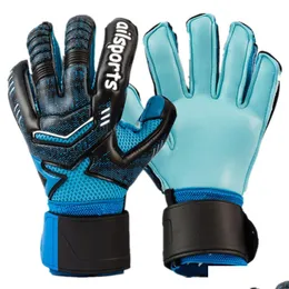 Guanti sportivi Guanti da portiere di marca Bambini Uomo Donna Guanti da calcio Traspirante antiscivolo Lattice Guanti da guardia per calcio con osso delle dita Guanti Dh65H