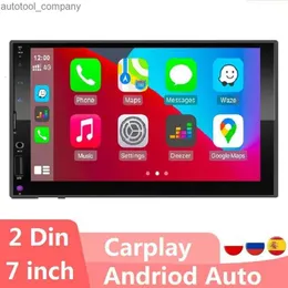 Ny stereo -mottagare Apple CarPlay 2Din Car Radio Touch Screen Navigation Multimedia Player för Toyota Nissan Hyundai 7 "Universal