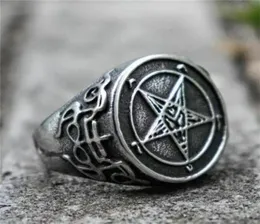 Cluster anéis gótico bruxa demônio satanás pentagrama anel punk acessórios adequados para aventura irmãos presente amulet235v9977818