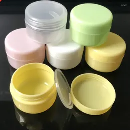 Bottiglie di stoccaggio 10 pezzi Mini contenitori cosmetici da viaggio in plastica vuoti Contenitore per trucco Fiale rotonde Nail Art Crema per il viso Vasi per campioni Boxe 10g