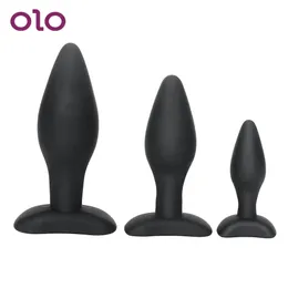 OLO 3PCSSET SML Anal Plug Dilator Prostate Massager Trainer Butt Sex Toys For Men Women Gay Produkty dla dorosłych 240117