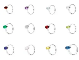 12 ay estetik mücevher doğum taşı kristal halkalar kadınlar için logo kutusu ile çift parmak yüzüğü setleri doğum günü hediyeleri 191012sru9473655