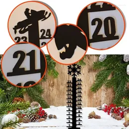 Christmas Decorations Creative Snow Gauge Handmade Metal Yard Measuring Stick Garden Stakes Winter Outdoor Decor 40cm