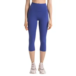 Ll feminino primavera/verão dupla face escovado nude sentir novo sem constrangimento linha calças de yoga correndo esportes fitness capris