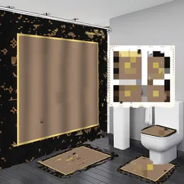 Luxus Designer Duschvorhänge 4-teiliges Set Home Badezimmer Zubehör Bodenmatte Bad Dekoration Lieferungen Unisex Großhandel