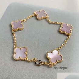 Designer Charm Bracelets Van Four Leaf Clover Cleef Bracelet 2024 Luxury Mother Of Pearl 18K Gol Love Bangle Shining Crystal Diamond Jewelry