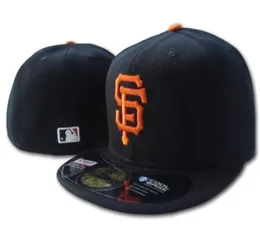 2020 Klasyczne giganty SF na polu płaski daszek dopasowane czapki pomarańczowe kolor sf litera haftowana baseball pełna czapki zamknięte w rozmiarze 7Size8998389
