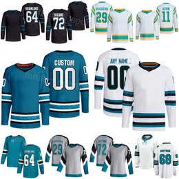 Stitch Hockey Hombres Niño Mujeres 72 William Eklund Jersey 11 Luke Kunin 18 Filip Zadina 29 Mackenzie Blackwood 64 Mikael Granlund 20 Fabian Zetterlund 68 Mike Hoffman