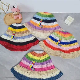 Tasarımcı Straw Buck Hat Kadınlar Geniş Kötü Şapkalar İlkbahar Yaz Örme Şapka Moda Fisher Hats 4 Stil Mektup Günlük Kapaklar Güneş Şapkası Saman Şapkası