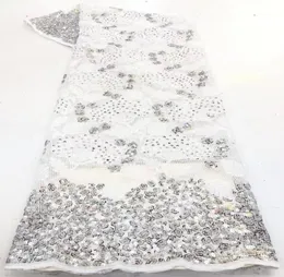 Nuovi tessuti di pizzo nigeriani con paillettes 2020 tessuto netto africano di pizzo di alta qualità materiale da sposa in tulle francese per le donne19470903