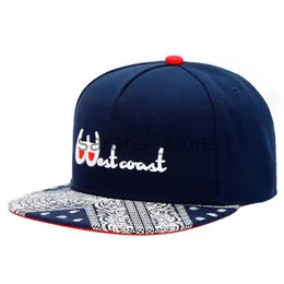 Cappellini da baseball Moda WESTCOAST berretto da baseball ricamato blu scuro Hip Hop parkour berretti sportivi per uomo donna adulto cappello casual outdoor cappelli snapback J240117