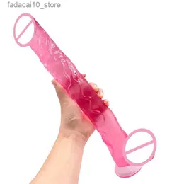 Andere Health Beauty-Artikel, realistischer Dildo mit kleiner Eichel, kugelfreier 16-Zoll-Big-Dildo, schwarzer Jelly-Dildo mit starkem Saugnapf, Produktspielzeug für Erwachsene, Q240117