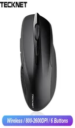 Tecknet Optical Wireless Mouse 2600DPI 24 GHz Bezpośrednie ergonomia myszy z odbiornikiem USB Komputerowy komputer dla komputera na pulpit PC LJ7736480