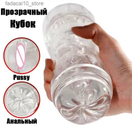 Outros itens de beleza de saúde masculino masturbador copo macio buceta transparente vagina anal adulto resistência exercício vácuo bolso copo para homens q240117