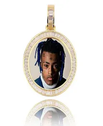 14k Gold Custom Made Memory Picture Po Pendant Iced With 18quot 20quot 24quot Rope Chain Halsband Zircon Bling Mens Hip H1021734