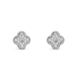 Boucles d'oreilles porte-bonheur trèfle à quatre feuilles pour femmes, bijoux de luxe, lettre V, cleef, diamant, earings5227653