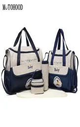 Motohood 381830cm 5st Baby Diaper Bag set byter blöja väska för mamma multifunktion barnvagnar på väskan arrangör 2103265315588